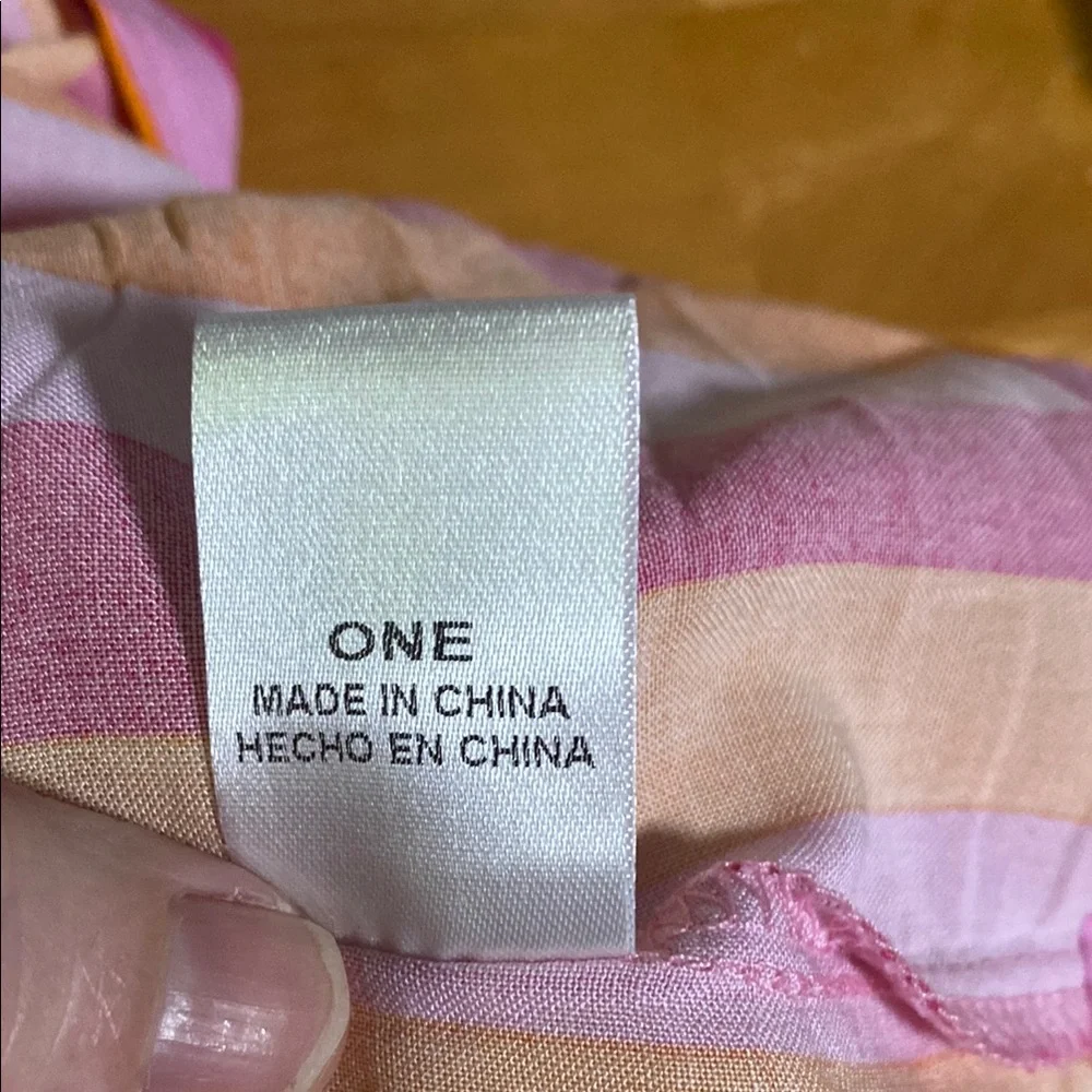 Vibrant Pink and Orange Striped Poncho Kimono - Picture 9 of 9
